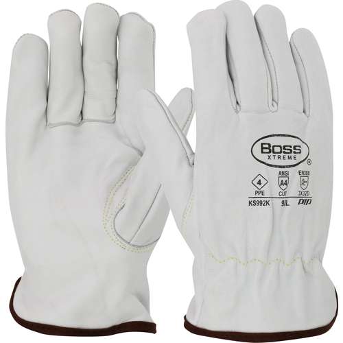 KS992K AR Top Grain Cowhide Leather Drivers Glove with Para-Aramid Lining - Keystone Thumb