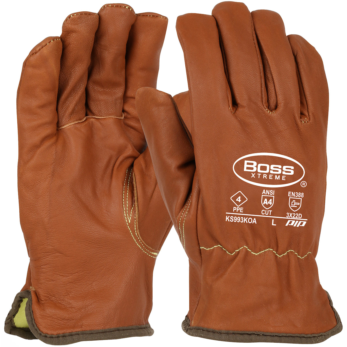 KS993KOA AR Top Grain Goatskin Leather Drivers Glove with Oil Armor™ Finish and Para-Aramid Lining - Keystone Thumb