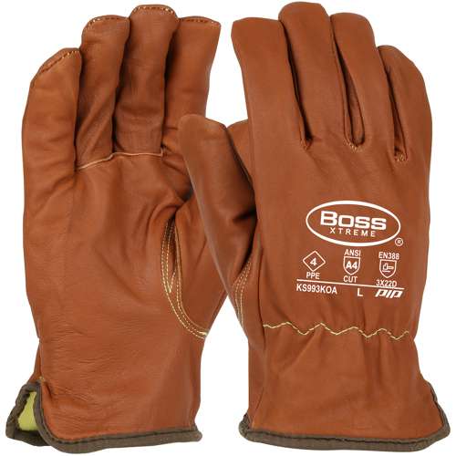KS993KOA AR Top Grain Goatskin Leather Drivers Glove with Oil Armor™ Finish and Para-Aramid Lining - Keystone Thumb