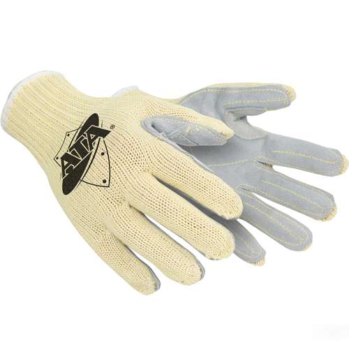 MATA30-BH Seamless Knit ATA® Aramid Blended Glove with Split Cowhide Leather Palm - Knit Wrist