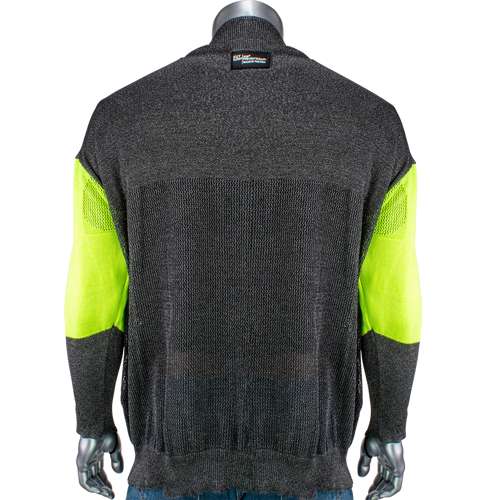 P190SP3CMHVBUV-PP1TL ATA® Blended Cut Resistant Pullover with Hi-Vis Sleeves
