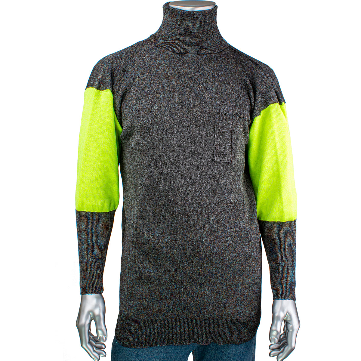 P191SP-PP1-TL ATA Tech Preventwear Black Pullover A5 Hi Viz Yell Knit A8 Bicep,Vents