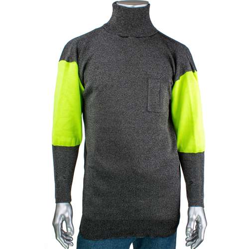 P191SP-PP1-TL ATA Tech Preventwear Black Pullover A5 Hi Viz Yell Knit A8 Bicep,Vents