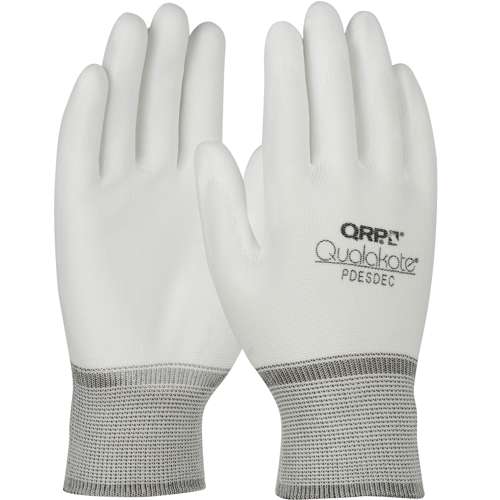 PDESDEC Seamless Knit Nylon Glove with Polyurethane Coated Grip on Palm & Fingertips