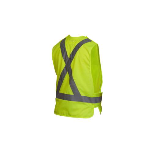 RCA2510 Safety Vest - Hi-Vis Lime Vest with Reflective Tape - Size 2X Large