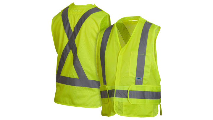 RCA2510 Safety Vest - Hi-Vis Lime Vest with Reflective Tape - Size 2X Large