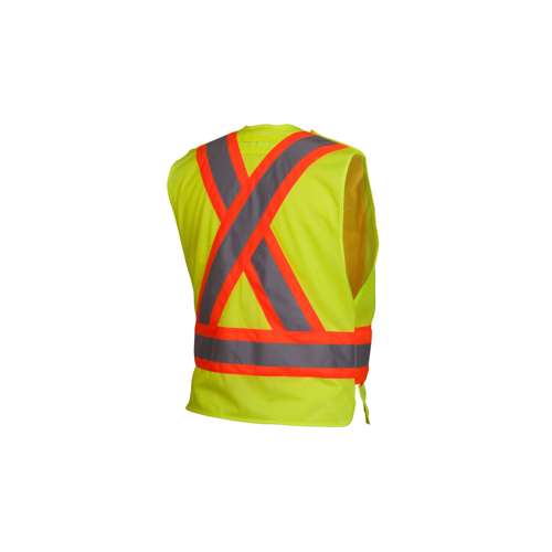 RCA2710 Safety Vest - Hi-Vis Lime Vest with Contrasting Reflective Tape - Size 2X Large
