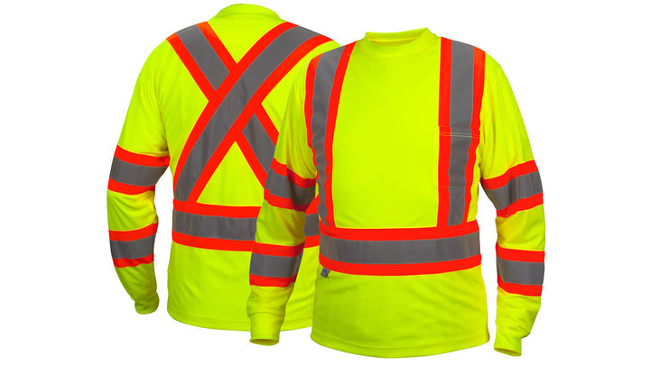 RCLTS3110 Long sleeve moisture wicking t-shirt in lime - Extra Large