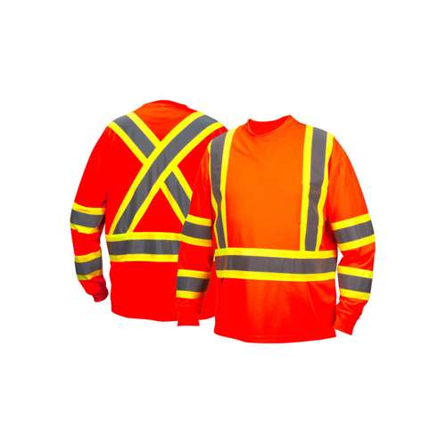 RCLTS3120 Long sleeve moisture wicking t-shirt in orange - Extra Large