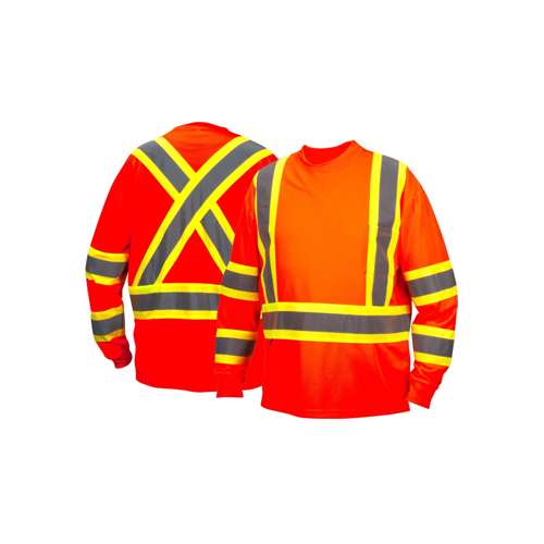 RCLTS3120 Long sleeve moisture wicking t-shirt in orange - Extra Large
