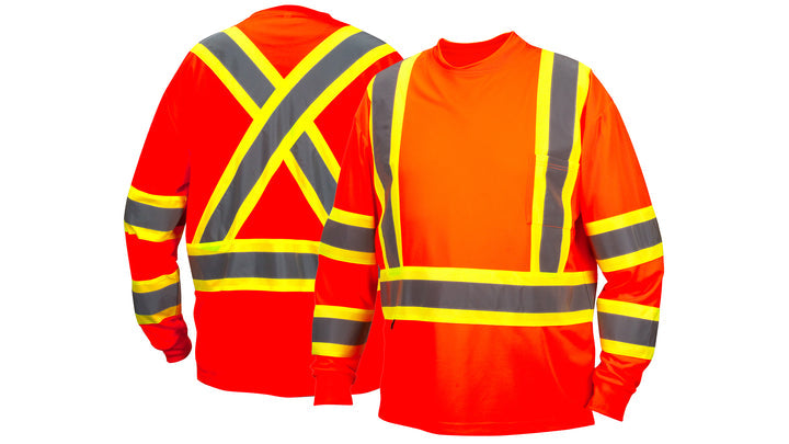 RCLTS3120 Long sleeve moisture wicking t-shirt in orange - Extra Large
