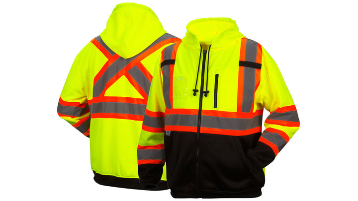 RCSZH3310 Canadian premium zipper sweatshirt in lime - Medium