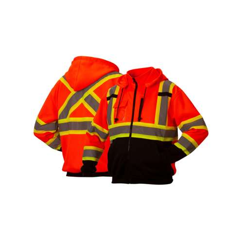 RCSZH3320 Canadian premium zipper sweatshirt in orange - extra large