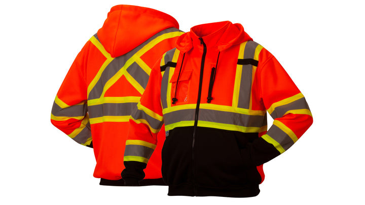 RCSZH3320 Canadian premium zipper sweatshirt in orange - extra large