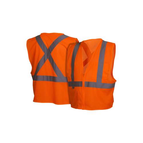 RCZ2120 Safety Vest - Hi-Vis Orange Vest with Reflective Tape - Size 3X Large