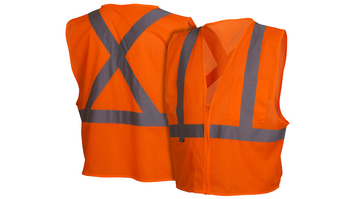 RCZ2120 Safety Vest - Hi-Vis Orange Vest with Reflective Tape - Size 3X Large