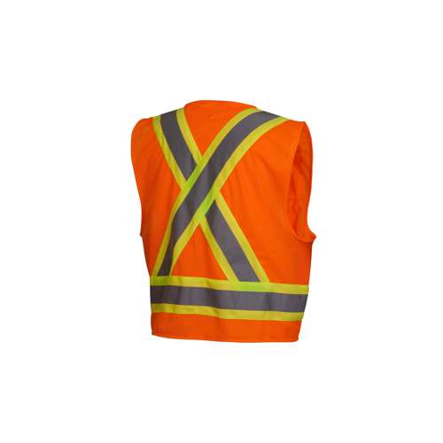 RCZ2420 Safety Vest - Hi-Vis Orange Vest with Contrasting Reflective Tape - Size Extra Large