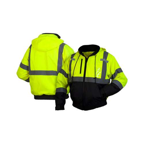 RJ3110 Winter Wear - Hi-Vis Lime Bomber Jacket - Size Extra Large