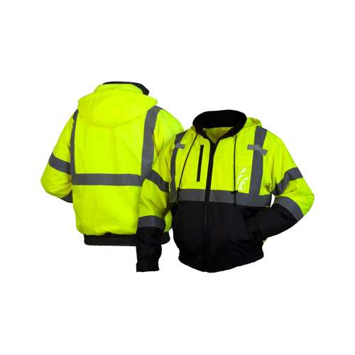 RJ3110 Winter Wear - Hi-Vis Lime Bomber Jacket - Size Extra Large