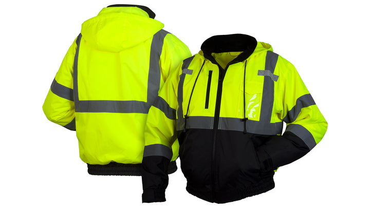 RJ3110 Winter Wear - Hi-Vis Lime Bomber Jacket - Size Extra Large