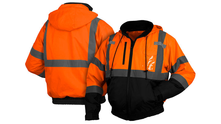 RJ3120 Winter Wear - Hi-Vis Orange Bomber Jacket - Size Extra Large