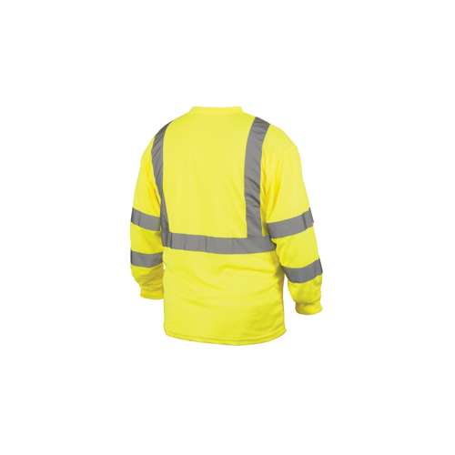 RLTS3110B T-Shirt - Hi-Vis Lime Long Sleeve T-Shirt - Size Extra Large - Hi-Vis lime lightweight polyester moisture wicking t-shirt with black bottom