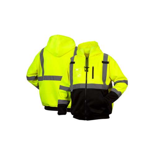 RSZH3310 Class 3 premium zipper sweatshirt in lime - Extra Large