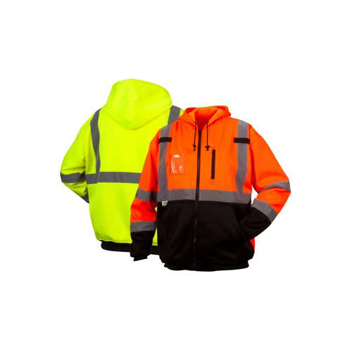 RSZH3310 Class 3 premium zipper sweatshirt in lime - Extra Large