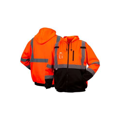 RSZH3320 Class 3 premium zipper sweatshirt in orange - 4X-Large