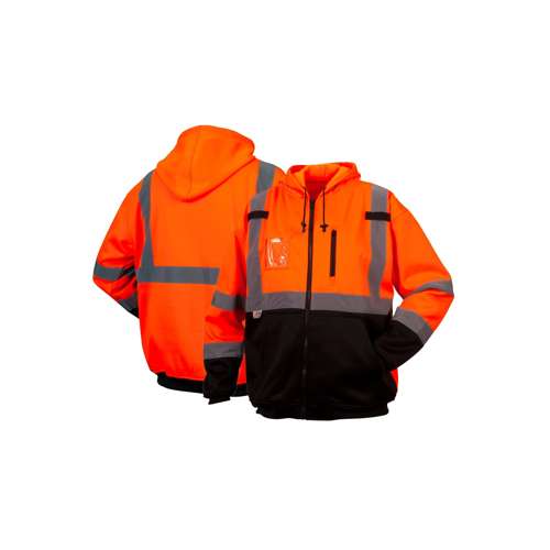 RSZH3320 Class 3 premium zipper sweatshirt in orange - 4X-Large