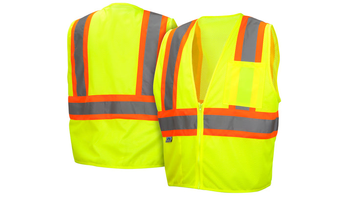 RVZ2210SE Safety Vest - Hi-Vis Lime - Self-Extinguishing - Size Extra Large