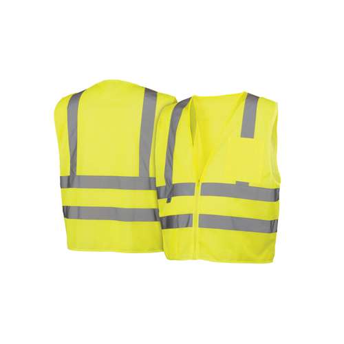 RVZ2610 Safety Vest - Hi-Vis Lime- 2 Stripes - Size Large
