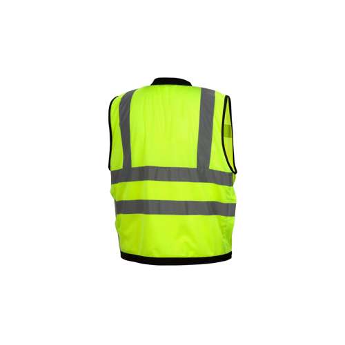 RVZ2810 Safety Vest - Hi-Vis Lime with Black Trim - Size Extra Large