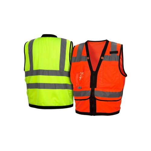 RVZ2810 Safety Vest - Hi-Vis Lime with Black Trim - Size Extra Large