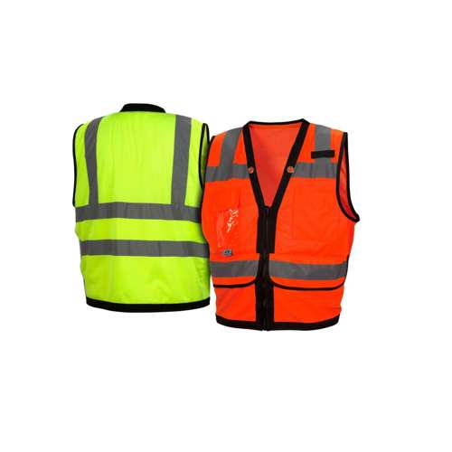 RVZ2810 Safety Vest - Hi-Vis Lime with Black Trim - Size Extra Large