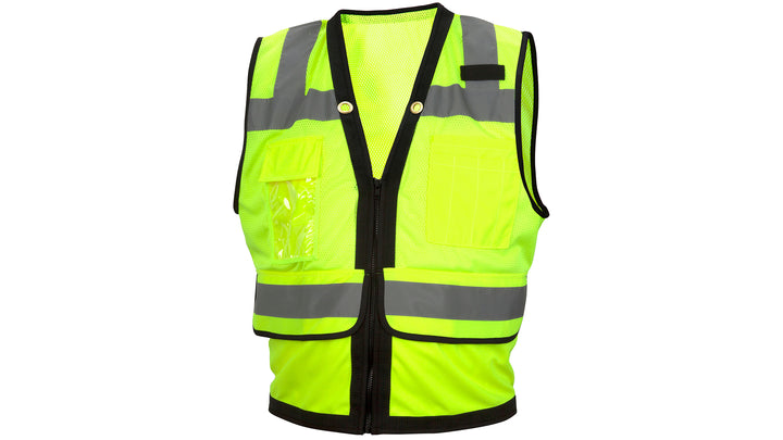 RVZ2810 Safety Vest - Hi-Vis Lime with Black Trim - Size Extra Large