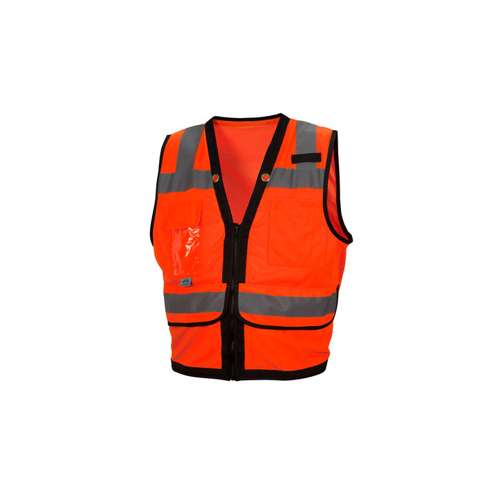 RVZ2820 Safety Vest - Hi-Vis Orange with Black Trim - Size Extra Large