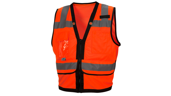 RVZ2820 Safety Vest - Hi-Vis Orange with Black Trim - Size Extra Large