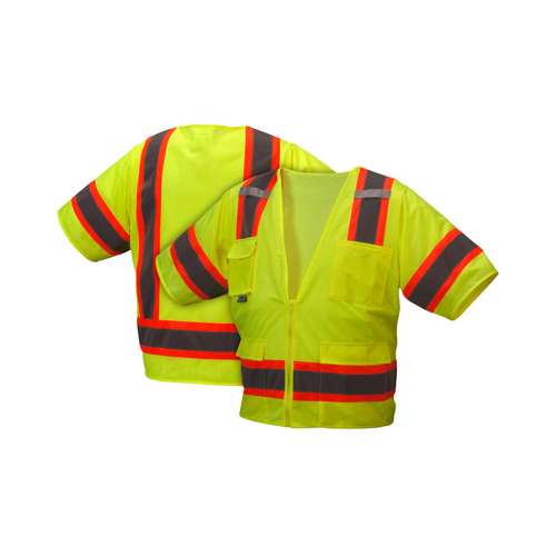 RVZ3410 Safety Vest - Hi-Vis Lime - Size Extra Large