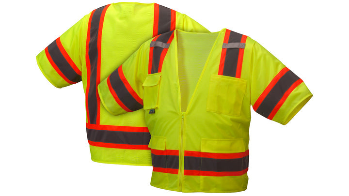 RVZ3410 Safety Vest - Hi-Vis Lime - Size Extra Large