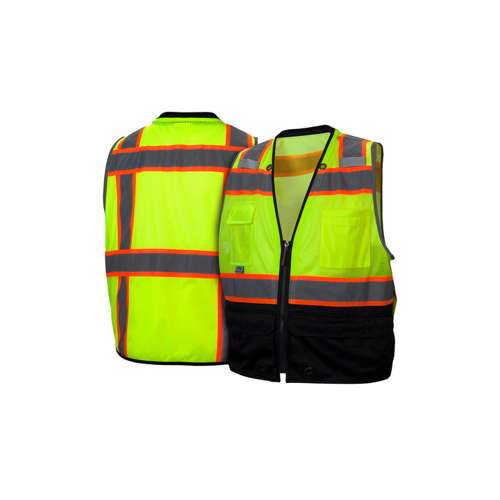 RVZ4410B Safety Vest - Hi-Vis Lime - Size Extra Large