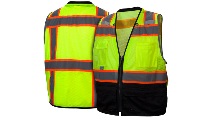 RVZ4410B Safety Vest - Hi-Vis Lime - Size Extra Large