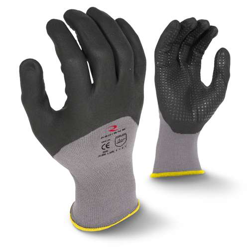 Radians RWG12 RWG12 3/4 Foam Dipped Dotted Nitrile Glove - Work Gloves