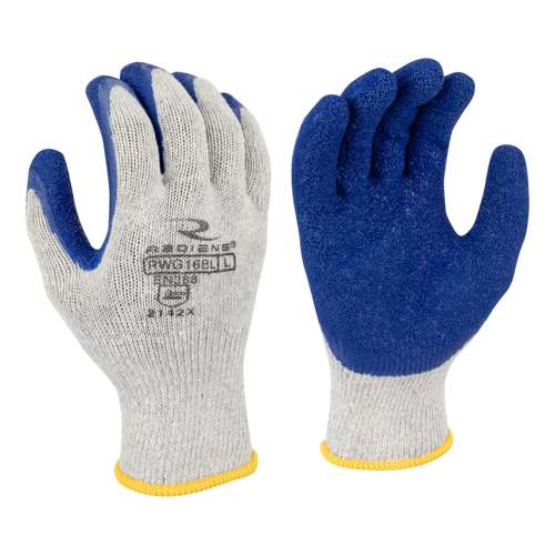 Radians RWG16B RWG16B Polyester Shell with Crinkle Latex Coated Palm - Work Gloves
