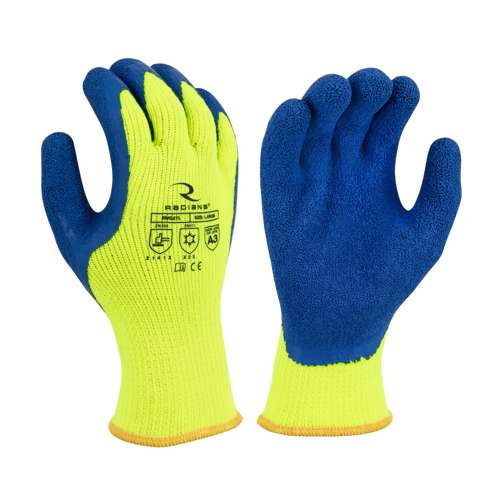 Radians RWG27 RWG27 Cut Protection Level A3 Dipped Winter Gripper Glove Hi-Vis Yellow - Work Gloves