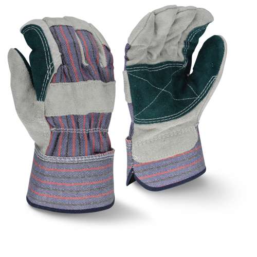 Radians RWG3200DP RWG3200DP Regular Shoulder Gray Split Cowhide Double Leather Palm Glove - Work Gloves