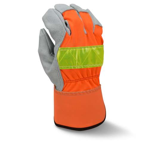 RWG3200HV RWG3200HV High Visibility Regular Shoulder Gray Split Cowhide Leather Palm Glove