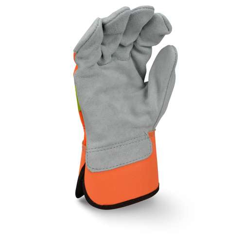 RWG3200HV RWG3200HV High Visibility Regular Shoulder Gray Split Cowhide Leather Palm Glove
