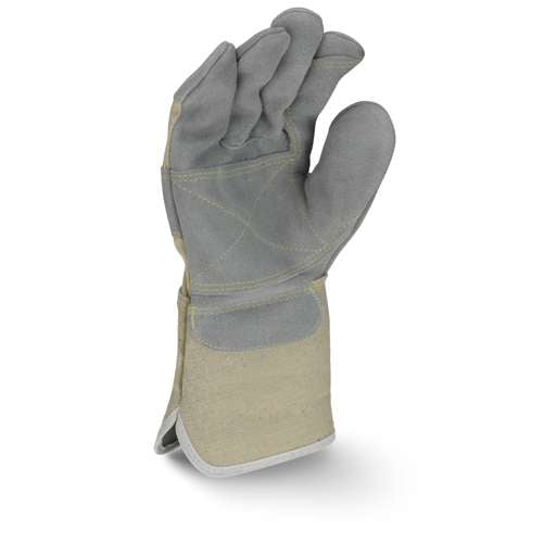 RWG3400WDPG RWG3400W Side Split Gray Cowhide Leather Double Palm Glove with Gauntlet Cuff