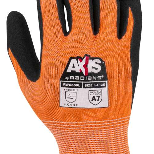 RWG559 RWG559 AXIS™ Cut Protection Level A7 Sandy Nitrile Coated Glove